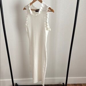Modern Citizen White Halter Sheath Midi Dress